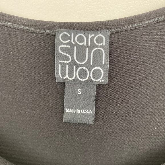 Clara SunWoo Black Long Sleeve Tunic Top Sz S - Picture 2 of 5